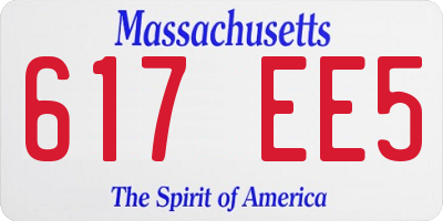 MA license plate 617EE5