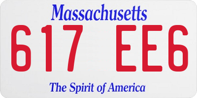 MA license plate 617EE6