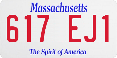 MA license plate 617EJ1