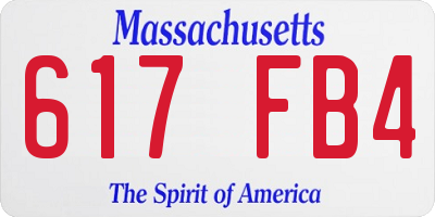 MA license plate 617FB4
