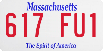 MA license plate 617FU1