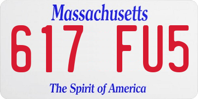 MA license plate 617FU5