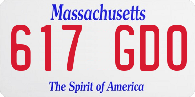 MA license plate 617GD0