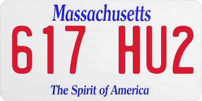 MA license plate 617HU2