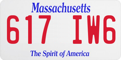 MA license plate 617IW6