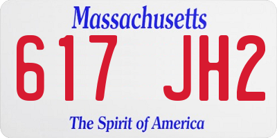 MA license plate 617JH2