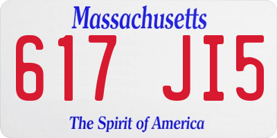 MA license plate 617JI5