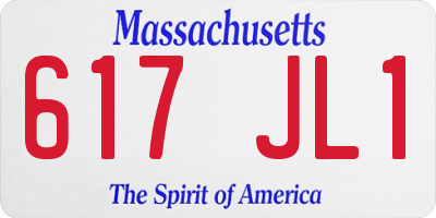 MA license plate 617JL1