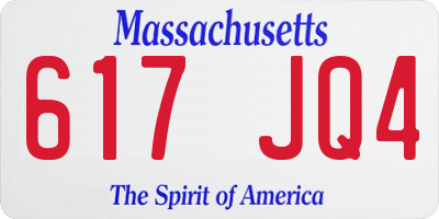 MA license plate 617JQ4