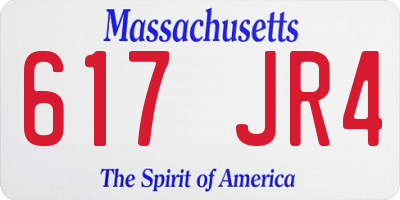 MA license plate 617JR4
