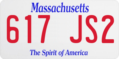 MA license plate 617JS2