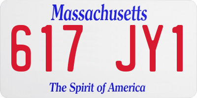 MA license plate 617JY1