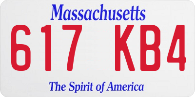 MA license plate 617KB4