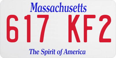 MA license plate 617KF2