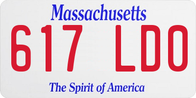 MA license plate 617LD0