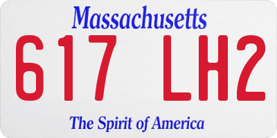 MA license plate 617LH2