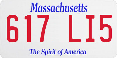 MA license plate 617LI5