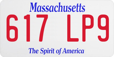 MA license plate 617LP9