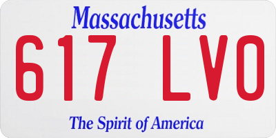 MA license plate 617LV0