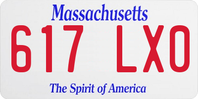 MA license plate 617LX0