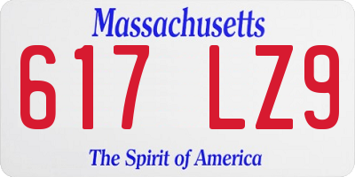 MA license plate 617LZ9