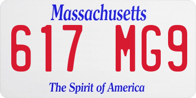 MA license plate 617MG9