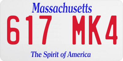 MA license plate 617MK4