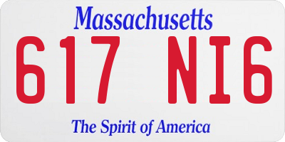 MA license plate 617NI6