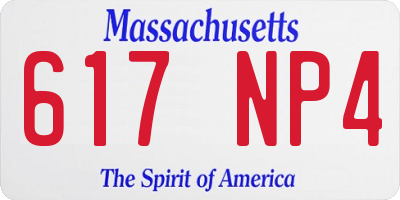 MA license plate 617NP4