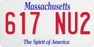 MA license plate 617NU2