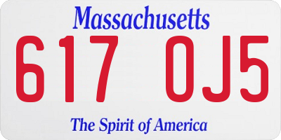MA license plate 617OJ5