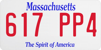 MA license plate 617PP4