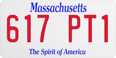 MA license plate 617PT1