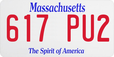 MA license plate 617PU2