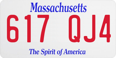 MA license plate 617QJ4