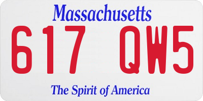 MA license plate 617QW5