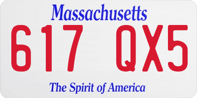 MA license plate 617QX5