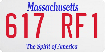 MA license plate 617RF1