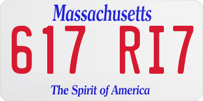 MA license plate 617RI7