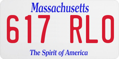 MA license plate 617RL0