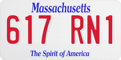 MA license plate 617RN1