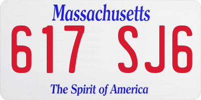 MA license plate 617SJ6