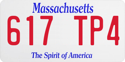 MA license plate 617TP4