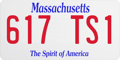 MA license plate 617TS1