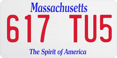 MA license plate 617TU5