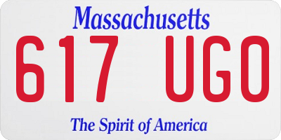 MA license plate 617UG0