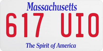 MA license plate 617UI0