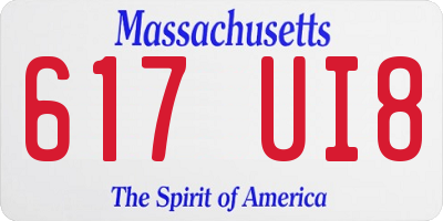 MA license plate 617UI8