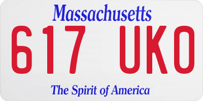 MA license plate 617UK0