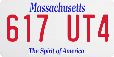 MA license plate 617UT4